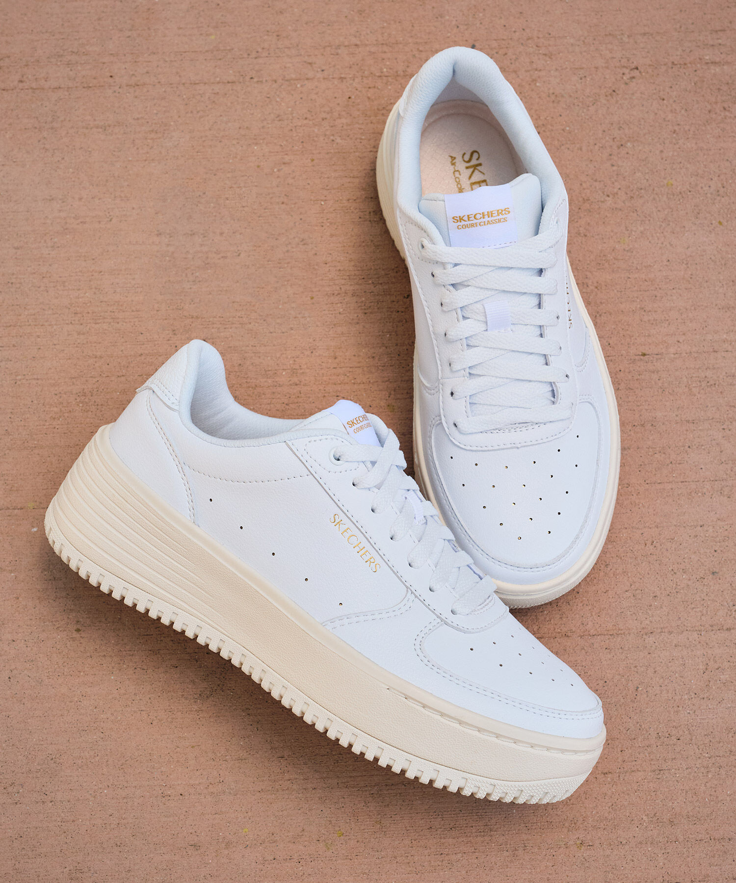 Skechers Court & Classic White Shoes